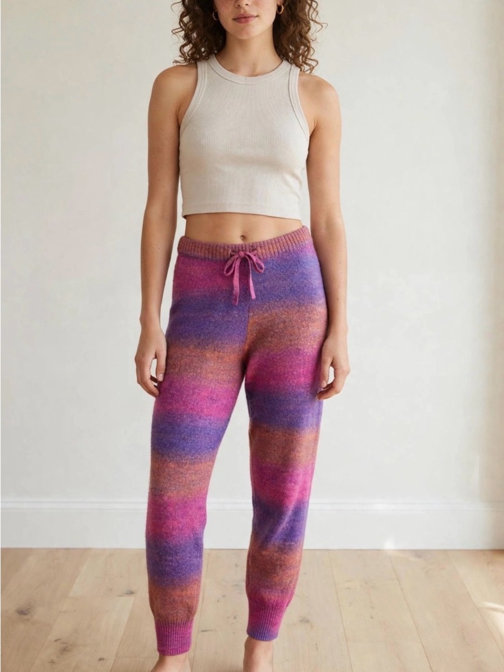 AQUA x Bloomingdale's Space Dye Sweater Knit Jogger Pants- Small